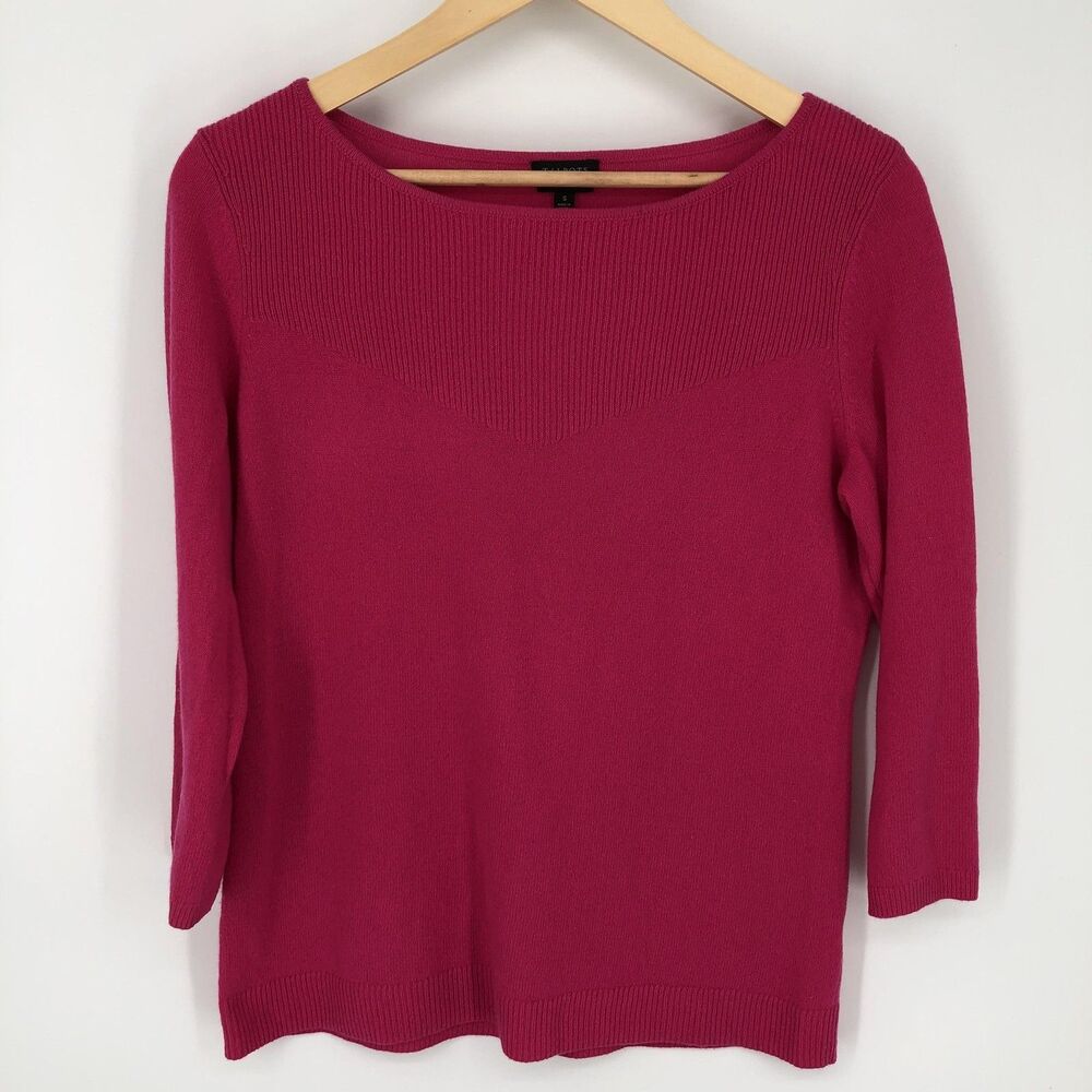 Talbots Sweater Womens Small Pink 100% Cashmere Crewneck Pullover Lightweight